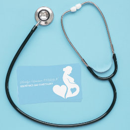 Small Obstetrics Gynecology Maternity Ward Baby Blue Business Invitations Front View
