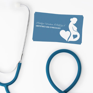 obstetrics gynecology maternity ward chic blue business invitations