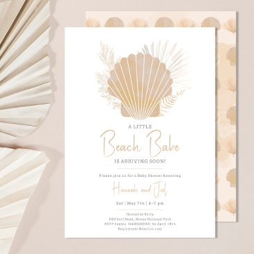 ocean boho sea shell gender neutral baby shower invitation