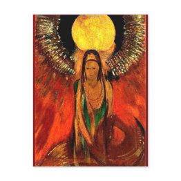 Small Odilon Redon Painting, The Flame (goddess Of Fire) Postinvitations Front View