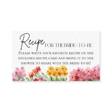 off the market floral shop bridal shower recipe enclosure invitations