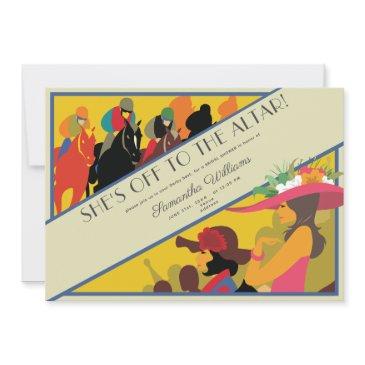 off to the altar horse racing derby bridal shower invitation