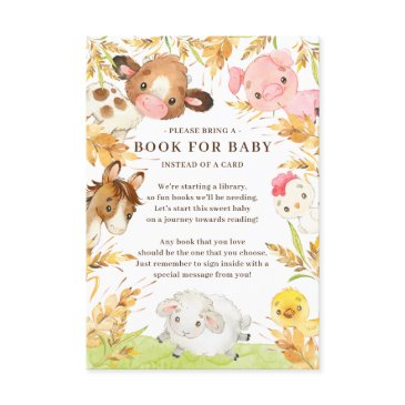 oh baby farm animals baby shower book for baby enclosure invitations