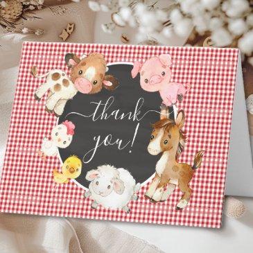 oh baby farm animals baby shower thank you