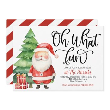 oh what fun santa holiday party invitation