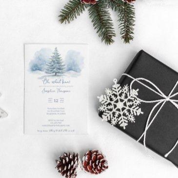 oh, what fun snow evergreen winter birthday party invitation