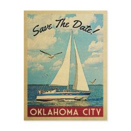 Small Oklahoma City Save The Date Sailboat Nautical Announcement Postinvitations Front View