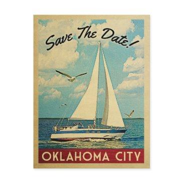 oklahoma city save the date sailboat nautical announcement postinvitations
