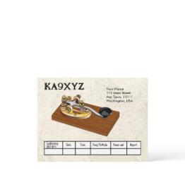 Small Old Fashioned Brass Telegraph Key Morse Code Qsl Postinvitations Front View