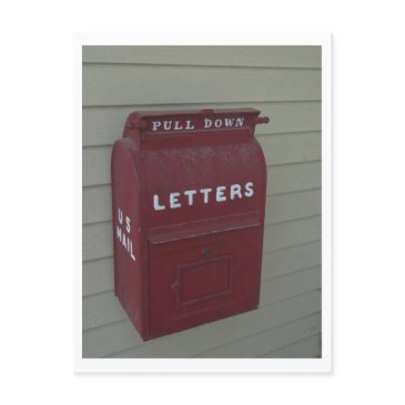 old fashioned red outgoing u. s. mail mailbox postinvitations