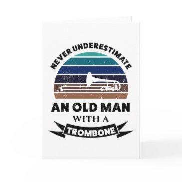 old man with trombone funny gift dad invitations