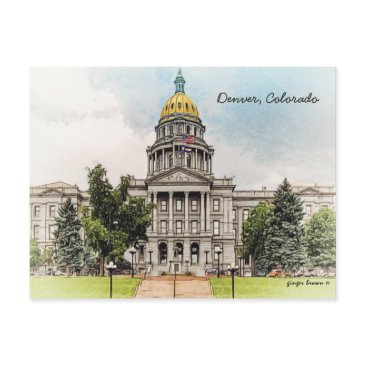 old style, colorado state capitol bldg, denver, co postinvitations