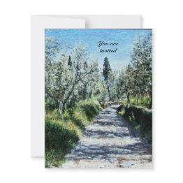 Small Olive Trees In Florence Invitation Front View