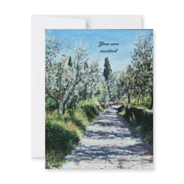 olive trees in florence invitation