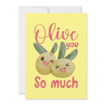 olive you so much funny food pun thank you invitations