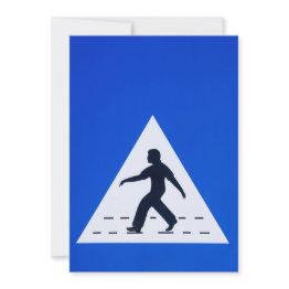 Small Omani Pedestrian Crossing Sign - Muscat, Oman Invitation Front View