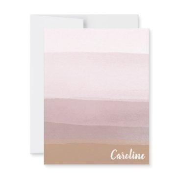 ombre abstract watercolor stripes in dusty lilac note invitations