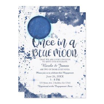 once in a blue moon watecolor engagement shower invitation
