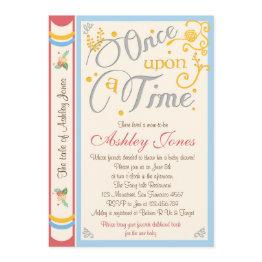 Small Once Upon A Time Baby Shower Invitation Fairy Tale Front View