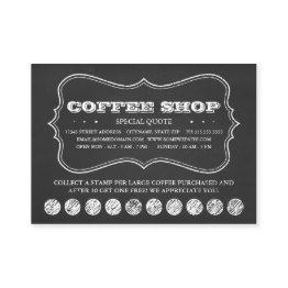 Small One Cup Of Coffee Chalkboard Punch Invitations Front View