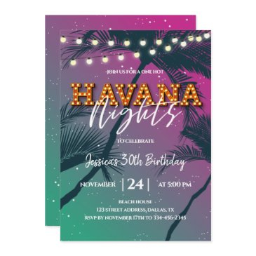 one hot havana night birthday invitation