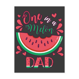 Small One In A Melon Dad B-day Party Postinvitations Front View