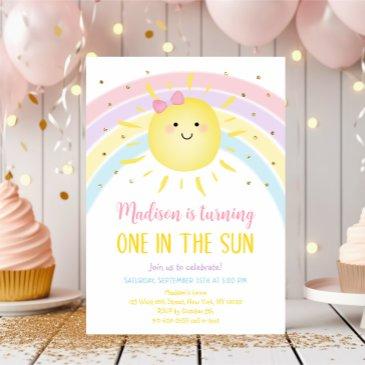 one in the sun sunshine birthday invitation