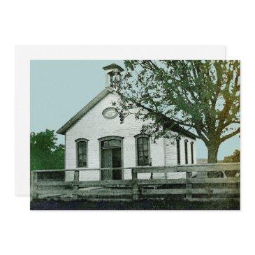 one room school schoolhouse vintage play event invitation