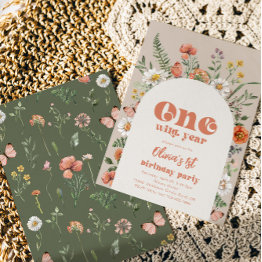 Small One Wild Year Birthday Invitation Front View