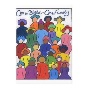 one world, one family multicultural invitation