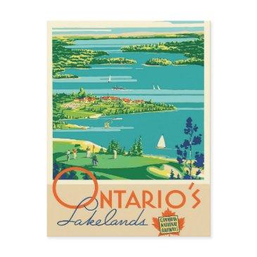 ontario canada lakes vintage travel postinvitations