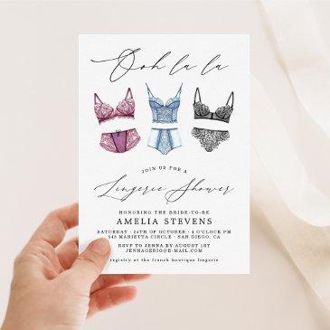 ooh la la french lingerie shower invitation