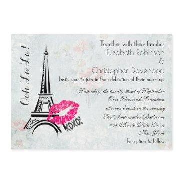 ooh la la paris eiffel tower wedding invite