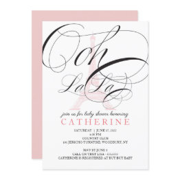 Small Ooh La La Paris France Baby Shower Invitation Front View