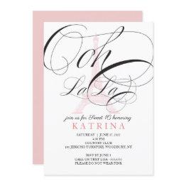 Small Ooh La La Paris France Sweet 16 Invitation Front View