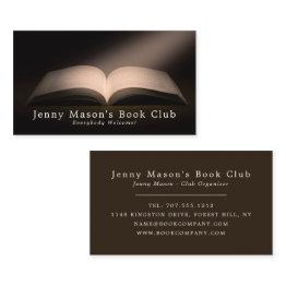 Small Open Book, Book Club Business Invitations Front View