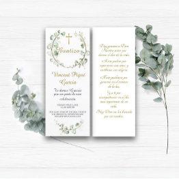 Small Oraciones Cortas Bautizo Tarjeta Menu Front View
