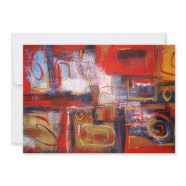 Small Original Abstract Painting Art Invitation Front View