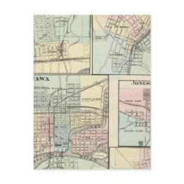 Small Ottawa, Lasalle, Galena, Jonesboro And Sparta Postinvitations Front View