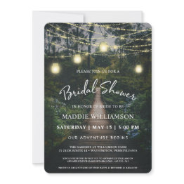 Small Our Adventure Begins | Rustic Forest Bridal Shower Invitation Front View