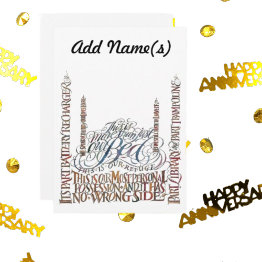 Small Our Bed Has No Wrong Side Anniversary Invitations Front View