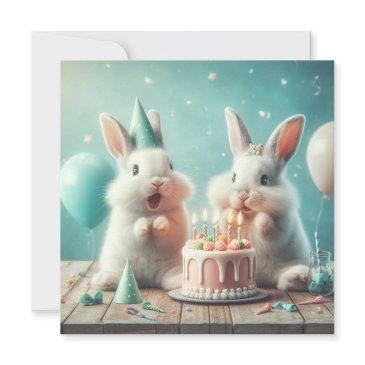 our funny bunny, bunny birthday invitation