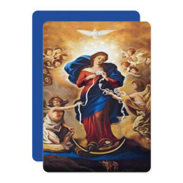 Small Our Lady Undoer Of Knots Holiday Invitations Front View
