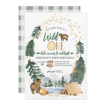 our little bear is a wild one birthday invitation