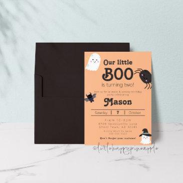 our little boo is turning two birthday invitation