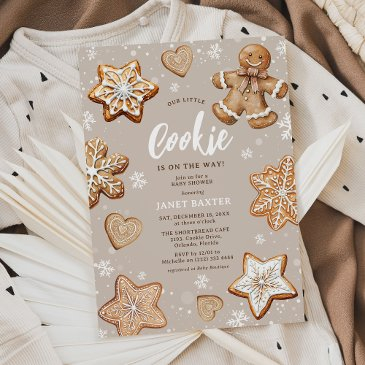our little cookie winter festive baby shower invitation