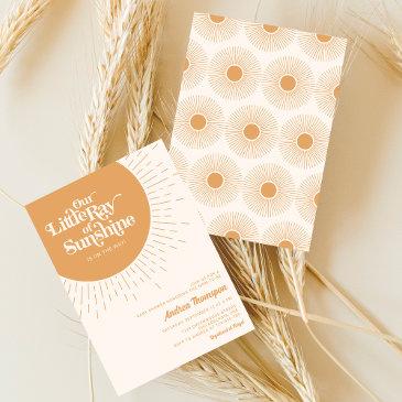 our little ray of sunshine boho baby shower invitation