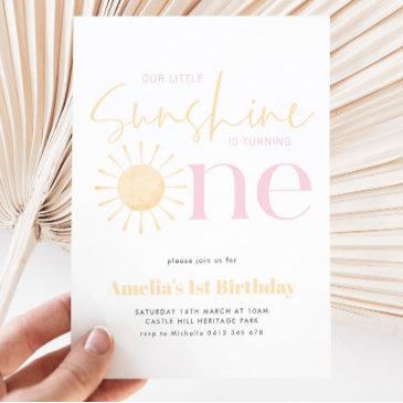 our little sunshine girl's 1st birthday party invitation