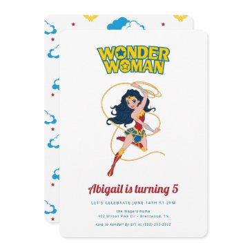 our little wonder woman girls birthday invitation