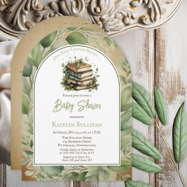 our next chapter begins books baby shower invitation